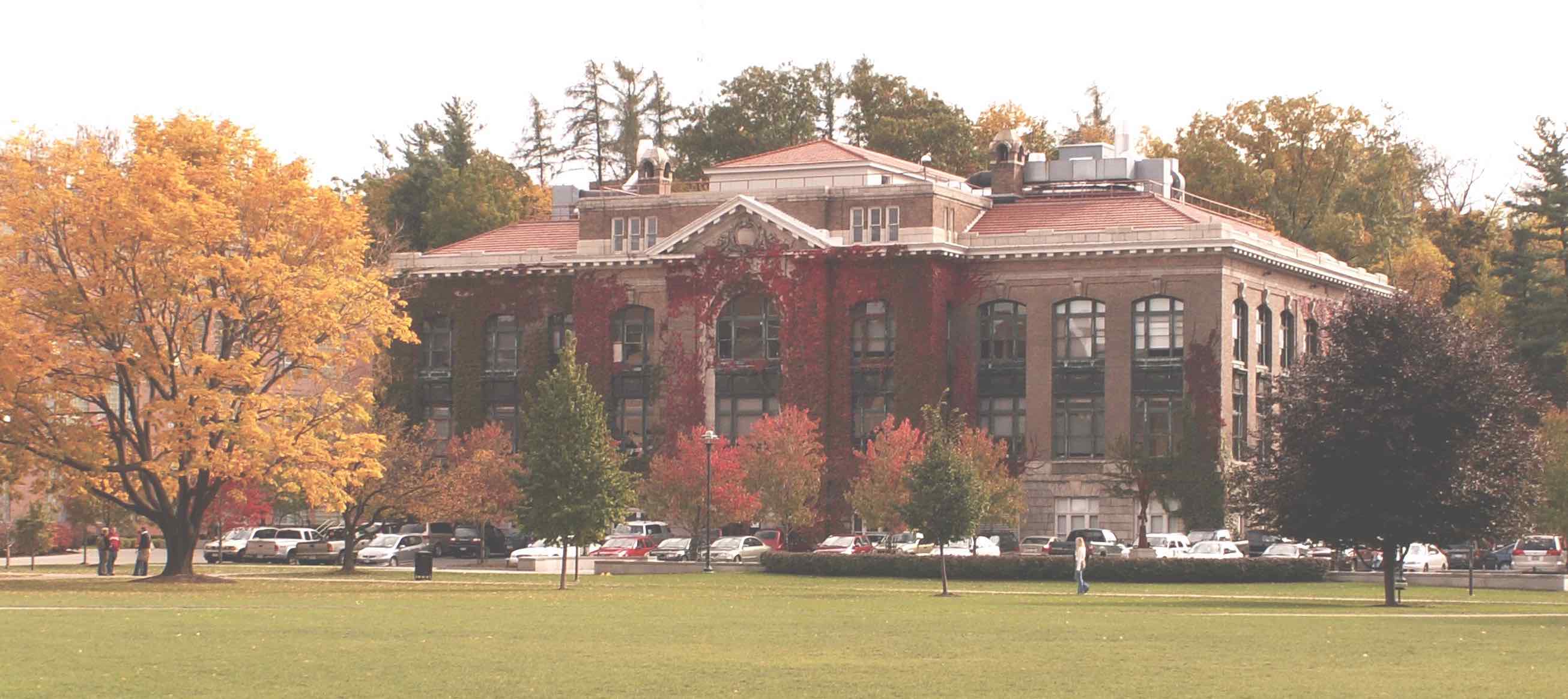 A school building with classical architecture.